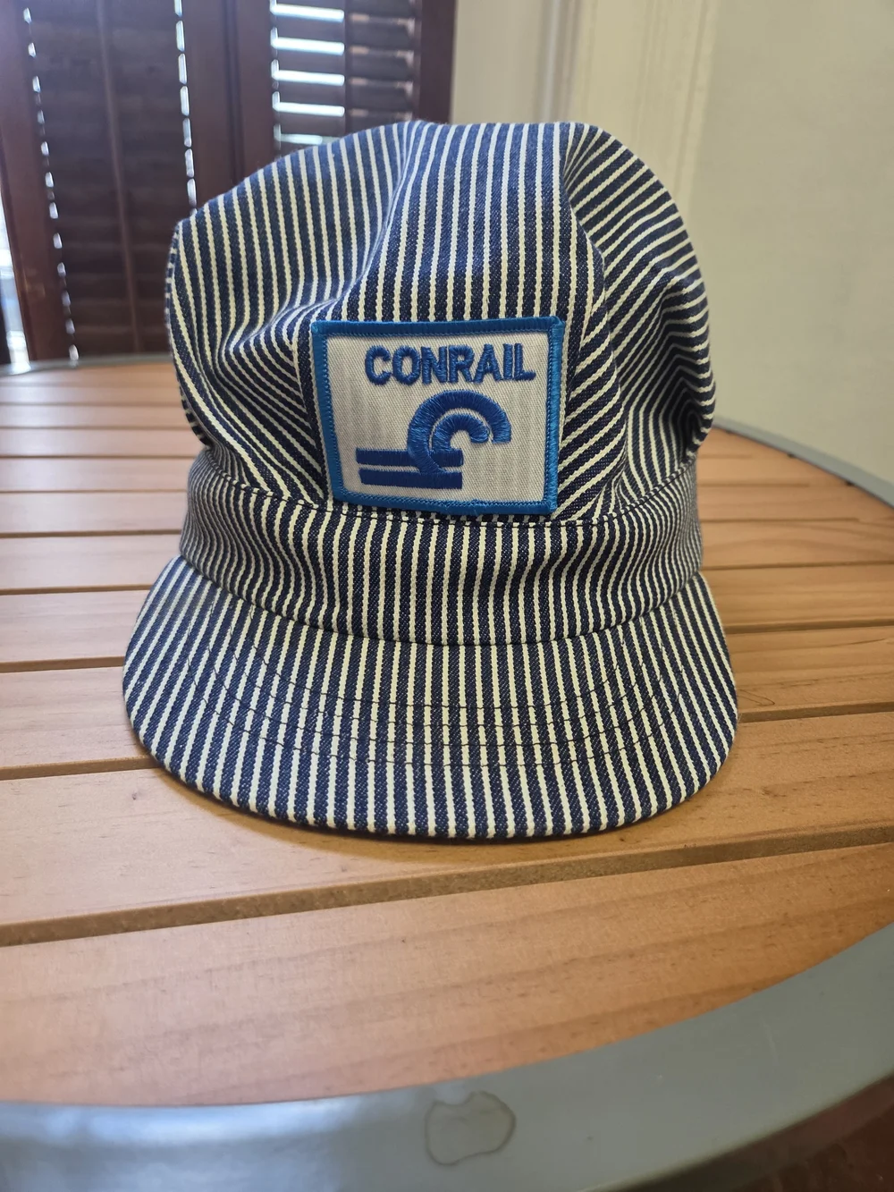 Blue and White Stripe Engineer Cap